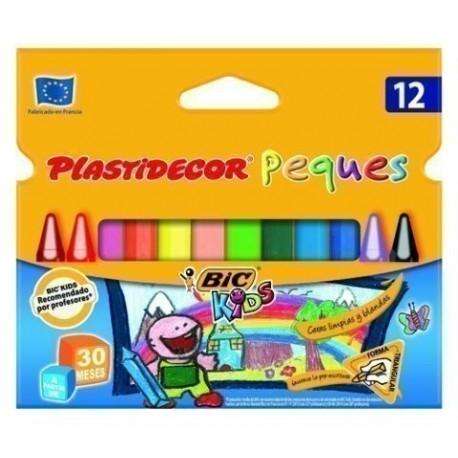 Bic Kids Plastidecor Peques Caja De 12 Lapices De Cera Triangulares - Ideal Niños Pequeños - Textura Blanda - No Mancha