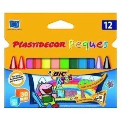 Bic Kids Plastidecor Peques Caja de 12 Lápices de Cera Triangulares Textura Blanda