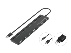 HUB USB 2.0 CONCEPTRONIC HUBBIES08 - 7 Puertos con Interruptores