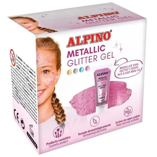 Alpino Gel Con Pururina Metallic Glitter Rosa