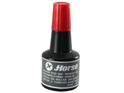Horse Bote De Tinta Para Tampon 30ml Sin Aceite Color Rojo
