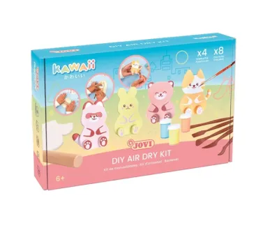 Jovi Kawaii Air Dry Kit 500gr con 4 Plantillas y Pinturas - Colores Surtidos