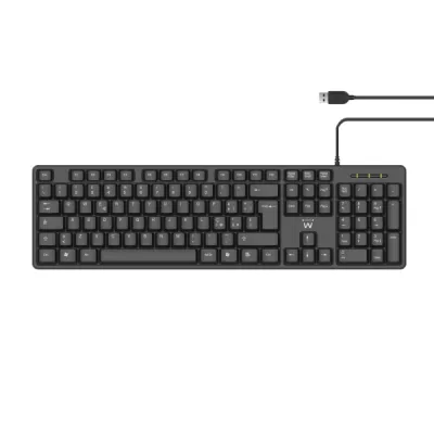 Ewent Teclado USB QWERTY IT - Perfil Delgado - Cable 1.35m - Color Negro