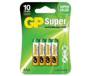 GP Pack de 4 Pilas Super Alcalinas LR03 AAA 1.5V