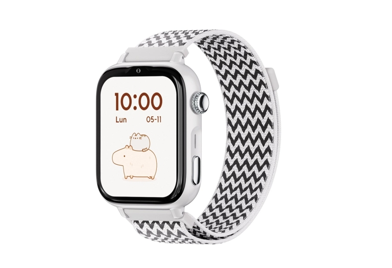 Savefamily Reloj Inteligente Smartwatch Infantil Savewatch Plus 2 - Pantalla Amoled - Carcasa Blanca - Correa Tela Zigzag