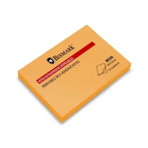 Bismark Bloc de 100 Notas Adhesivas 76x127mm Color Naranja Neón