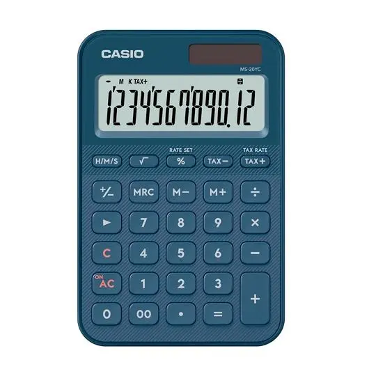 Casio Calculadora De Oficina Sobremesa Azul Marino 12 Dígitos Ms-20Yc-Ny