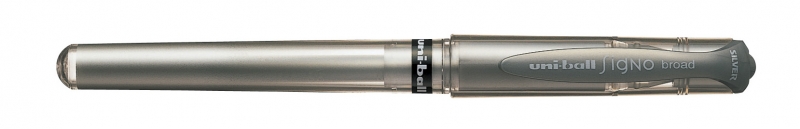 Uni-Ball Signo Broad Um-153 Roller De Tinta Gel - Punta De Bola 1Mm - Trazo Estilografico - Sujecion De Caucho - Color Plata