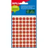 Apli Minibolsa de 288 Etiquetas Redondas Ø 8mm Adhesivo Permanente Color Rojo