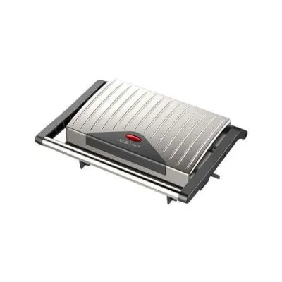 Muvip Sandwichera Grill Inox 750W con Placa Superior Basculante y Asa Tacto Frío