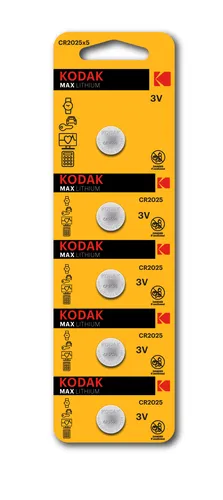 KODAK CR2025 Pilas Botón de Litio 3V - Pack de 5 Unidades