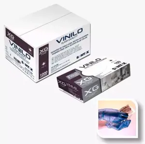 Guantes De Vinilo Azul Sin Polvo Multiusos Talla XG - 100 Unidades