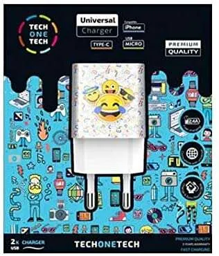 TechOneTech Cargador Doble de Pared USB-A de Alto Rendimiento