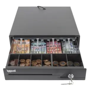 iggual Cajón Portamonedas IRON-10 38cm 4+6 negro