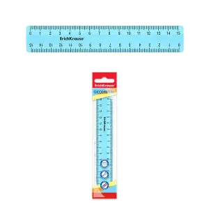 ErichKrause Regla Pastel 15cm para Uso Escolar y de Oficina - Color Azul