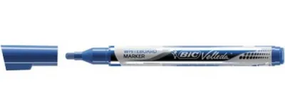 Bic Velleda Liquid Ink Marcador Para Pizarra - Punta Media - Trazo 2.3Mm - Tinta Liquida Con Base De Alcohol - Color Azul