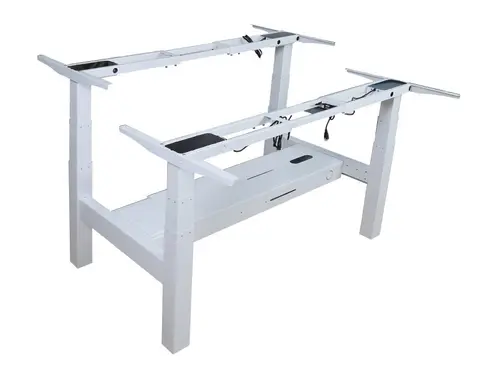 Mesa Electrica Ergonomica Doble "Cara A Cara" Altura Regulable Sin Tablero Color Estructura Gris Control Tactil Altura Desde 645Mm-1290Mm