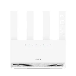Cudy Router WiFi 7 Gigabit Dual Band BE3600 - Velocidad hasta 1000Mbps - 4 Puertos - 4 Antenas Fijas de 5dBi - Tecnologia MU-MIMO - Color Blanco
