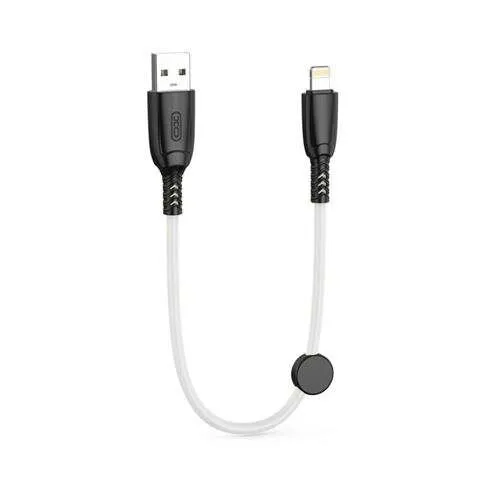 XO Cable USB Lightning Carga Rápida 6A 25cm con Clip Color Blanco