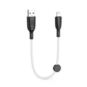 XO Cable USB Lightning Carga Rápida 6A 25cm con Clip Color Blanco