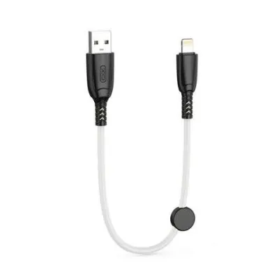 XO Cable USB Lightning Carga Rápida 6A 25cm con Clip Color Blanco