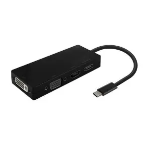 Aisens Conversor USB-C a DP/DVI/HDMI/VGA 15cm Color Negro