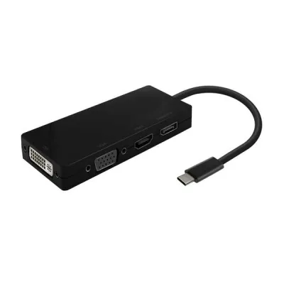 Aisens Conversor USB-C a DP/DVI/HDMI/VGA 15cm Color Negro