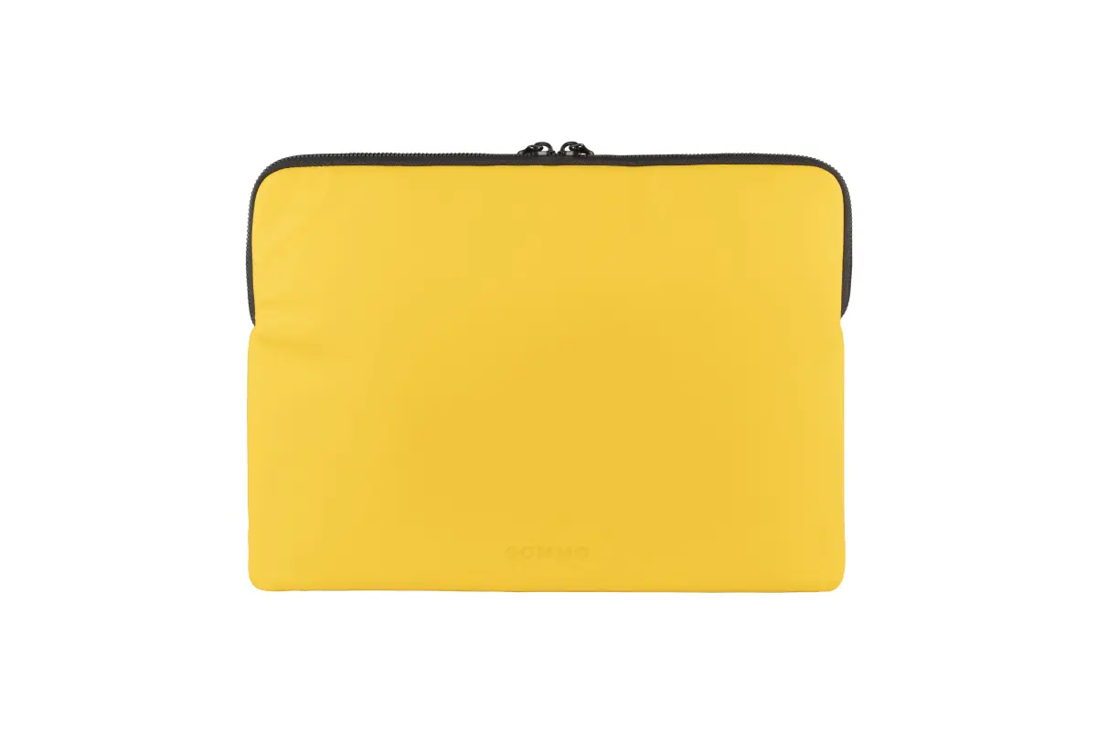 Tucano Gommo Sleeve Funda Portátil 15,6" Impermeable Amarillo con Bolsillo para Accesorios