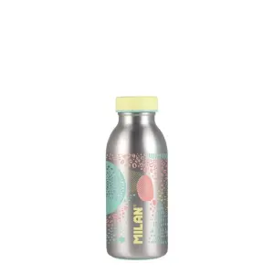 Milan Botella Isotérmica 0.35L Doble Pared Acero Inoxidable Plata/Amarillo