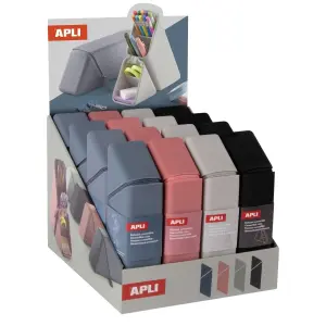 Apli Expositor De 16 Estuches De Silicona Convertibles 230x75x55mm Colores Surtidos