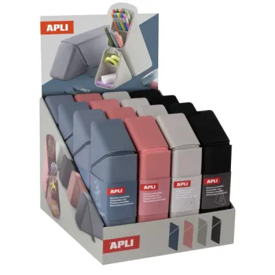 Apli Expositor De 16 Estuches De Silicona Convertibles 230x75x55mm Colores Surtidos