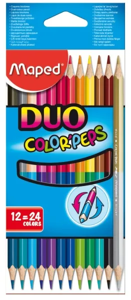 Maped Lápices De Colores Duo Color'Peps Bicolor Surtidos Estuche 12 Unidades