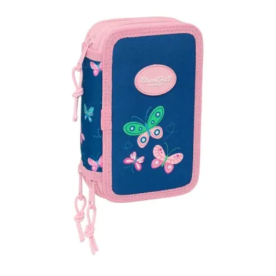 Safta Plumier Blackfit8 Mariposas 3 Pisos 37 Piezas 1.3L Color Azul Marino