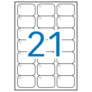 Apli Pack de 210 Etiquetas para Congelar 63.5x38.1mm - Adhesivo Removible - Color Blanco