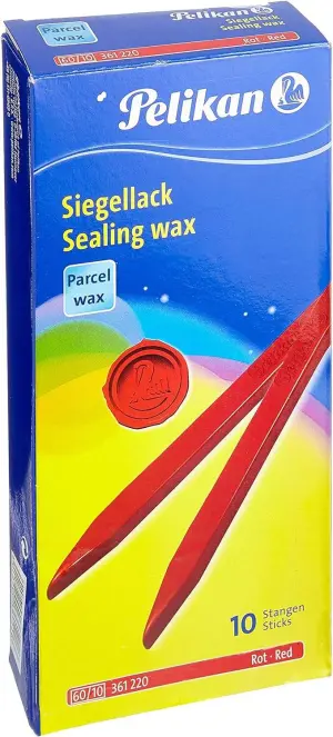 Pelikan Lacre Pack 10 Barras Color Rojo para Sellar Paquetes de Forma Segura