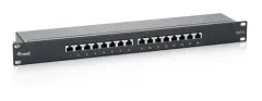 PATCH PANEL 16 PUERTOS CATEGORIA 6 APANTALLADO COLOR NEGRO