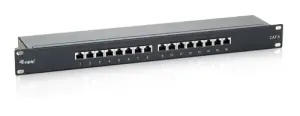 PATCH PANEL 16 PUERTOS CATEGORIA 6 APANTALLADO COLOR NEGRO