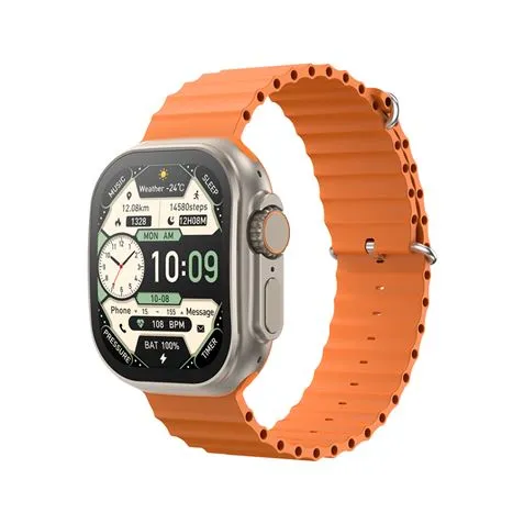 Xo M11 Ultra Reloj Inteligente Smartwatch Pantalla Cuadrada 2,01" Curva - Llamadas Bt - Nfc - Multideporte - Tensiometro, Pulsometro Y Control De Oxigeno - Cargador Magnetico - Color Naranja