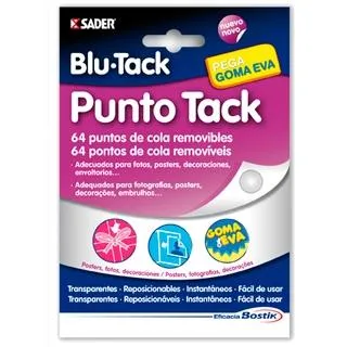 Bostik Masilla En Gotas Adhesivo Removible Blu Tack Transparente 64 Puntos