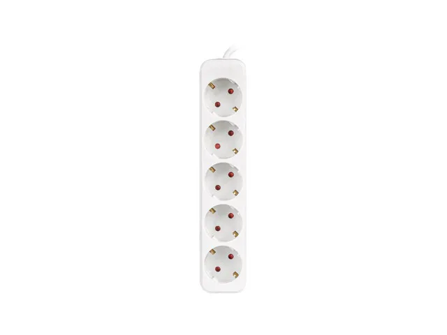 Lanberg PS0-05F-0300-W base múltiple 3 m 5 salidas AC Interior Blanco