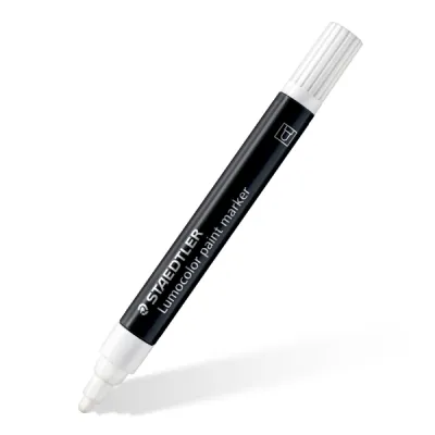 Staedtler Lumocolor 349 Marcador Acrílico Permanente 2.4 mm Tinta Base Agua Color Blanco
