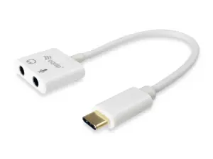 Equip Adaptador USB-C a Audio 2 Jack 3.5mm Hembra para Auriculares y Micrófono