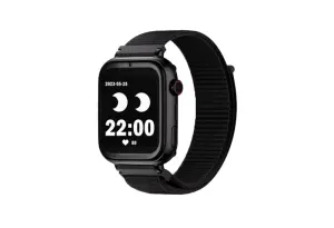 Savefamily Reloj Inteligente Smartwatch Infantil SaveWatch Plus con GPS y Llamada - IP67 - Boton SOS - Carcasa Negra - Correa Tela Negra