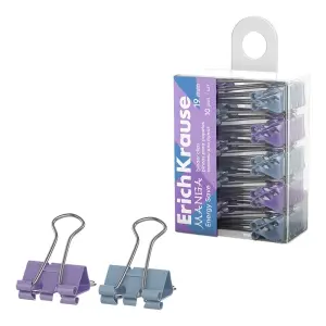 ErichKrause Energy Save Pack de 10 Pinzas Sujetapapeles Metálicas 19mm Colores Surtidos