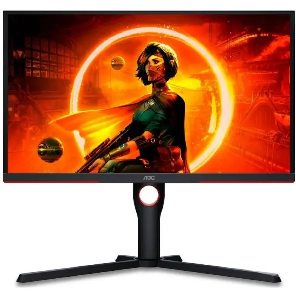 Aoc Monitor 24.5" Led Va Fullhd 240Hz Freesync Premium - Respuesta 1Ms - Ajustable En Altura, Giratorio E Inclinable - Angulo De Vision 178°- Hdmi, Displayport, Audio - Montaje Vesa 100X100