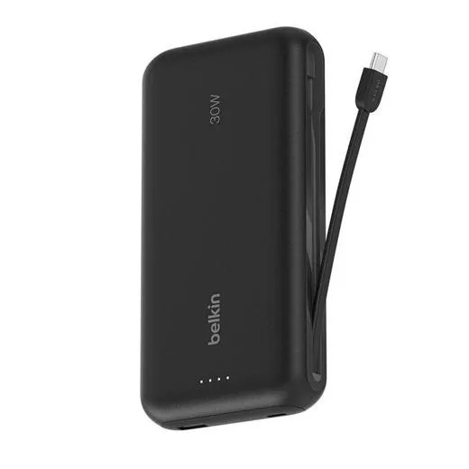 Belkin Cargador Power Bank 20K Mah 1 Usb-A Y 1 Usb-C C/ Cable Integrado Usb-C Negro