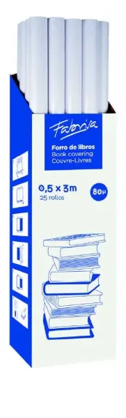 Fabrisa Rollo de Forro para Libros 80µ 0.5x3m Polipropileno Alta Resistencia