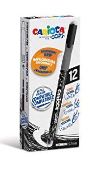 Carioca Bolígrafo Oops Monocolor Negro Caja 12 Ud