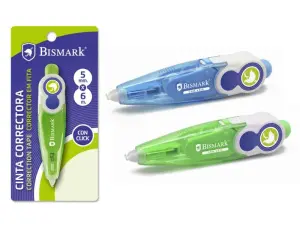 Bismark Cinta Correctora 5mm x 6m - Sistema Retro con Perfecta Adherencia - Colores Surtidos