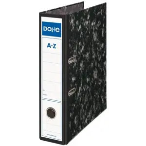 Dohe Archivador de Palanca Rado Cartón Folio Lomo Ancho Cantoneras Metálicas Negro Jaspeado